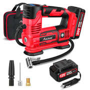 AVID POWER front view of portable inflator showing compact design and handle, saves trunk space