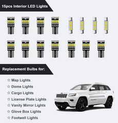 AWALITED map and dome lights installed in Jeep Grand Cherokee ceiling, improving visibility