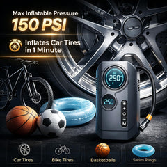 AWTFYCPY air compressor hose and pressure gauge inflating tire quickly and safely