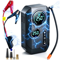 AWTFYCPY front view of jump starter showing compact design and portability benefits