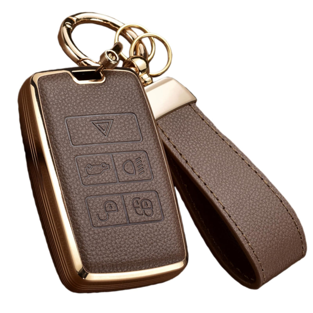 Axtrulix front view of key fob cover showing refined leather protection