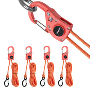 Ayaport front view of 4-pack tie downs showing full set and packaging benefit secure storage