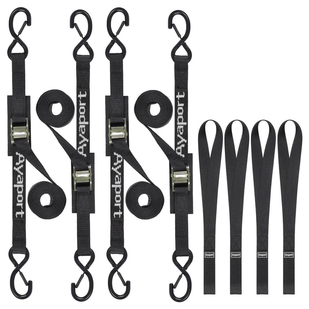 Ayaport front packaging showing 4-pack straps and included soft loops, clear product view and contents