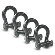 AYMMIC front view of 4-pack D ring shackles showing complete set, ideal for reliable towing