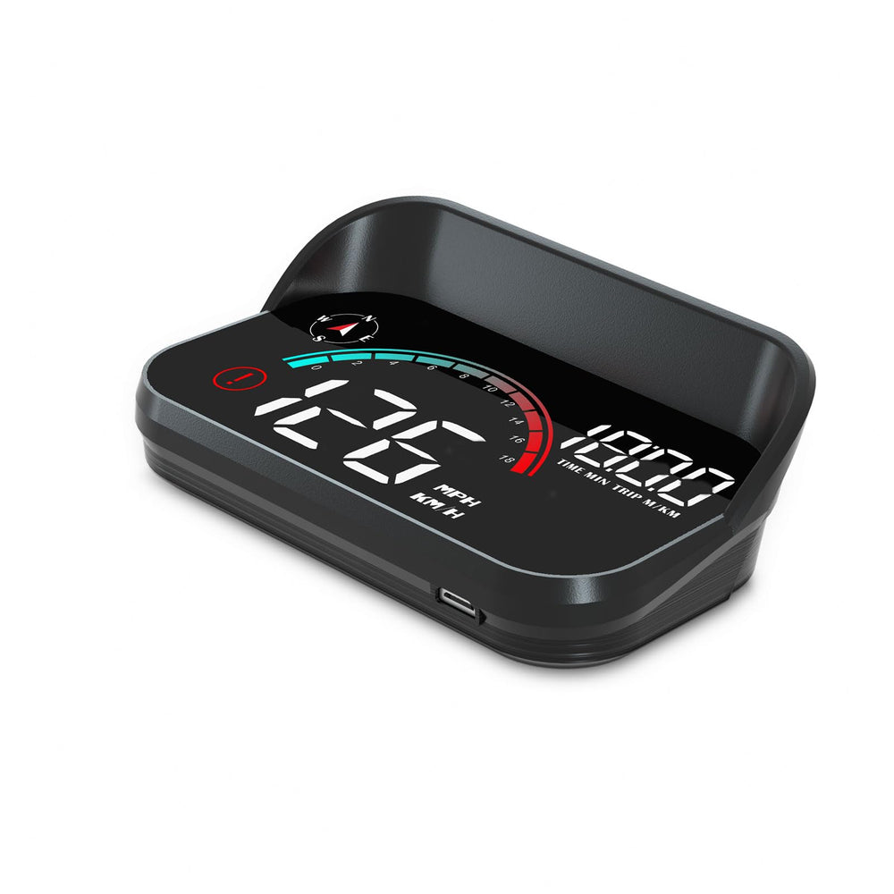 AZIJYV M22 front display showing speed and time for safer driving