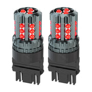 AZQOP front view of red 3157 LED bulb showing plug-and-play fit