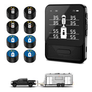 B-Qtech display front view showing clear tire readings and screen benefit