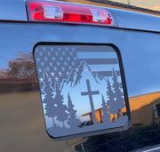 Babynora decal on Jeep Gladiator rear window showing precise fit and bold look