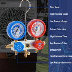 BACOENG color-coded hoses with R410A adapters ready for fast, correct connections