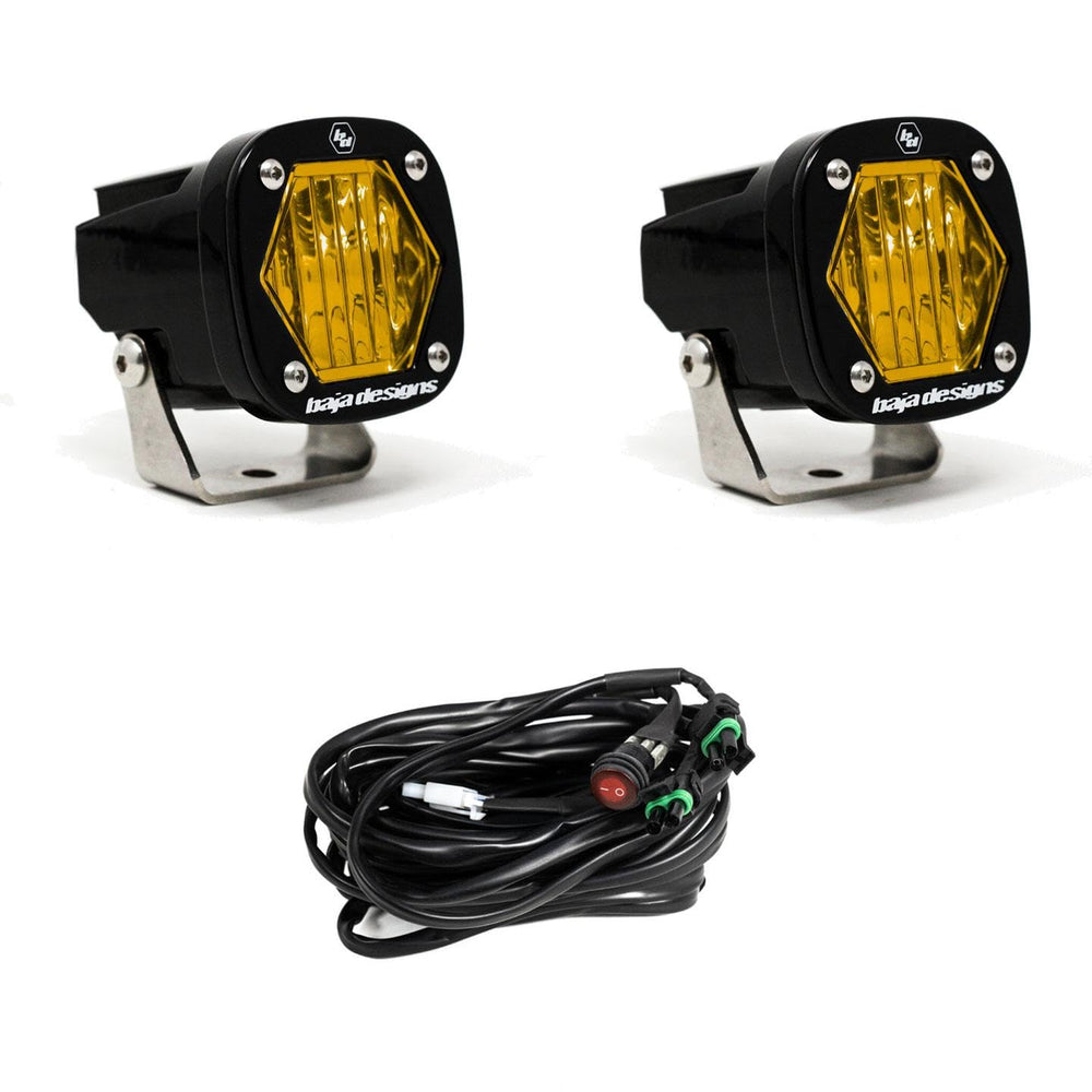 Baja Designs S1 front view showing compact pod and mount for easy install
