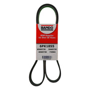 Bando USA 6PK1855 front packaging showing belt and OEM-quality label benefit: reliable fit