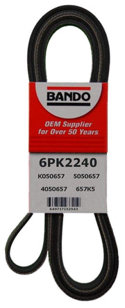 Bando USA belt front packaging showing model and fitment, clear identification benefit
