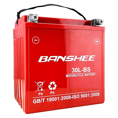Banshee battery front view showing model and compact fit for easy replacement