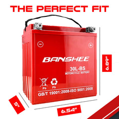 Banshee battery installed in motorcycle tray improving vibration resistance and stability