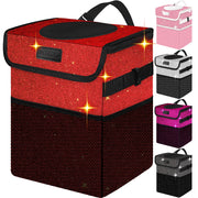 BAOGCOYO front view showing glittery red exterior and sealed lid for neat car storage benefit