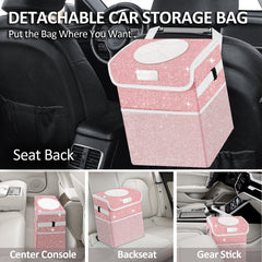 BAOGCOYO hanging on headrest demonstrating hands-free trash containment
