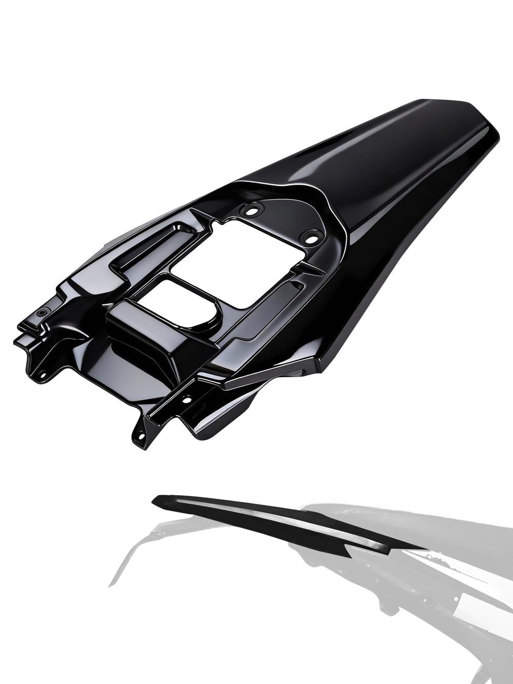 BAOUFF rear fender front view showing coverage and sleek black look for protection