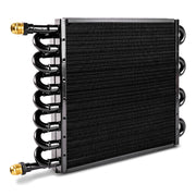 BARTOO front view transmission cooler showing compact core and mounting tabs for versatile fit