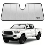 BasaltAuto front view of sun shade showing snug windshield fit benefits interior protection