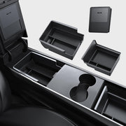 BASENOR front view of center console organizer showing neat storage and accessibility