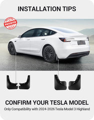 BASENOR front right mud flap fitted to Model 3 Highland for clean sides