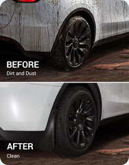 BASENOR mud flap being installed at wheel showing easy no-drill benefit