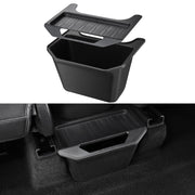 BASENOR front view of rear console organizer showing compact fit and neat storage benefit