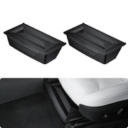 BASENOR front view of under-seat box showing precise fit and added hidden storage