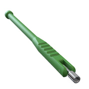 BASIKER front view of green valve stem puller showing full-length and finish, durable leverage