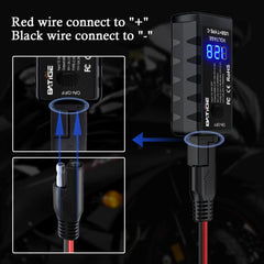 BATIGE LED voltmeter display showing battery voltage for quick electrical checks