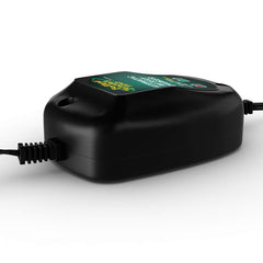 Battery Tender connector and clips detail showing spark-proof terminals for safer battery connections
