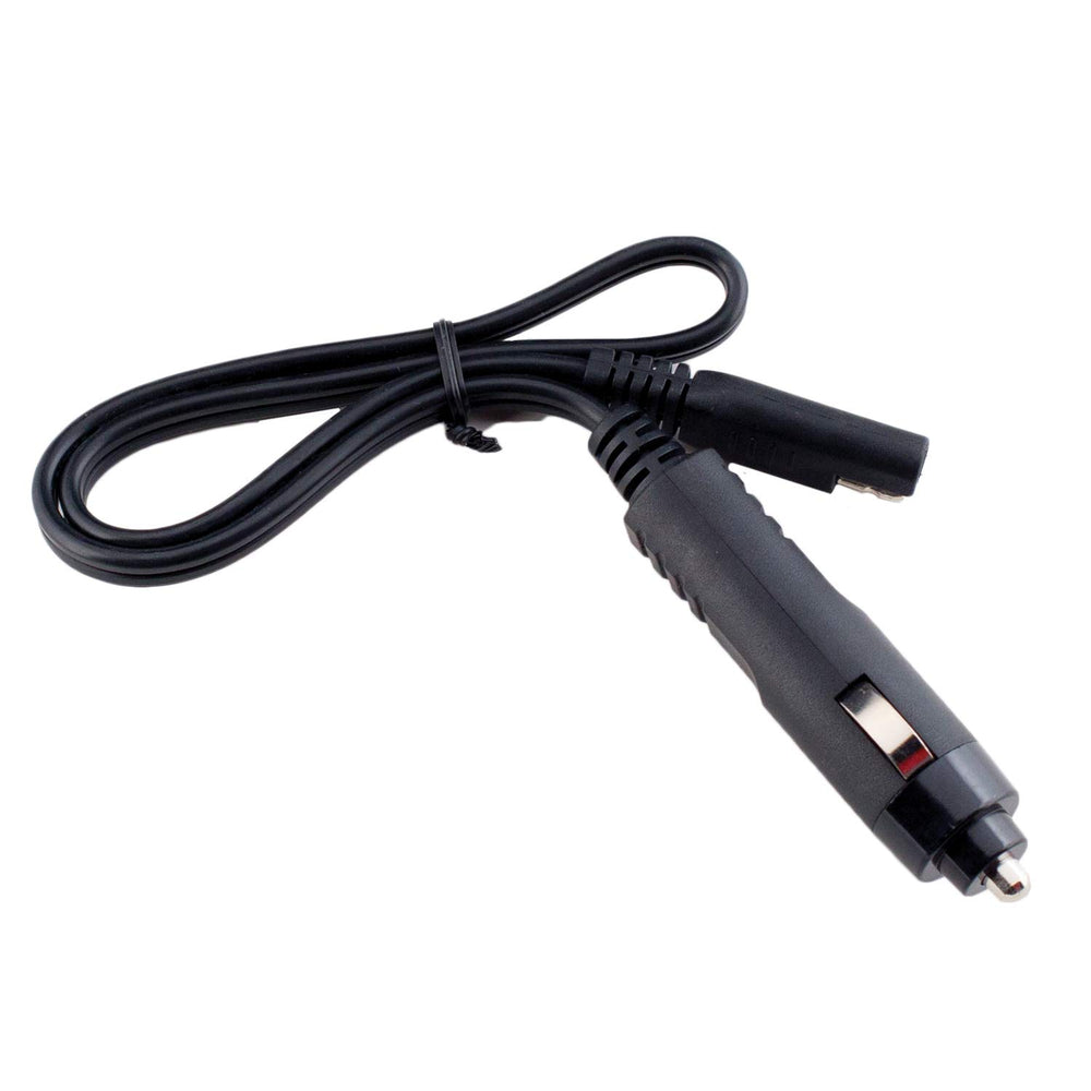 Battery Tender male adapter front view showing plug and secure connection benefit