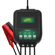 Battery Tender front view showing four-bank charger and LEDs for easy monitoring