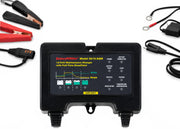 BatteryMINDer 2012-AGM front view showing controls and compact case, ensures reliable charging