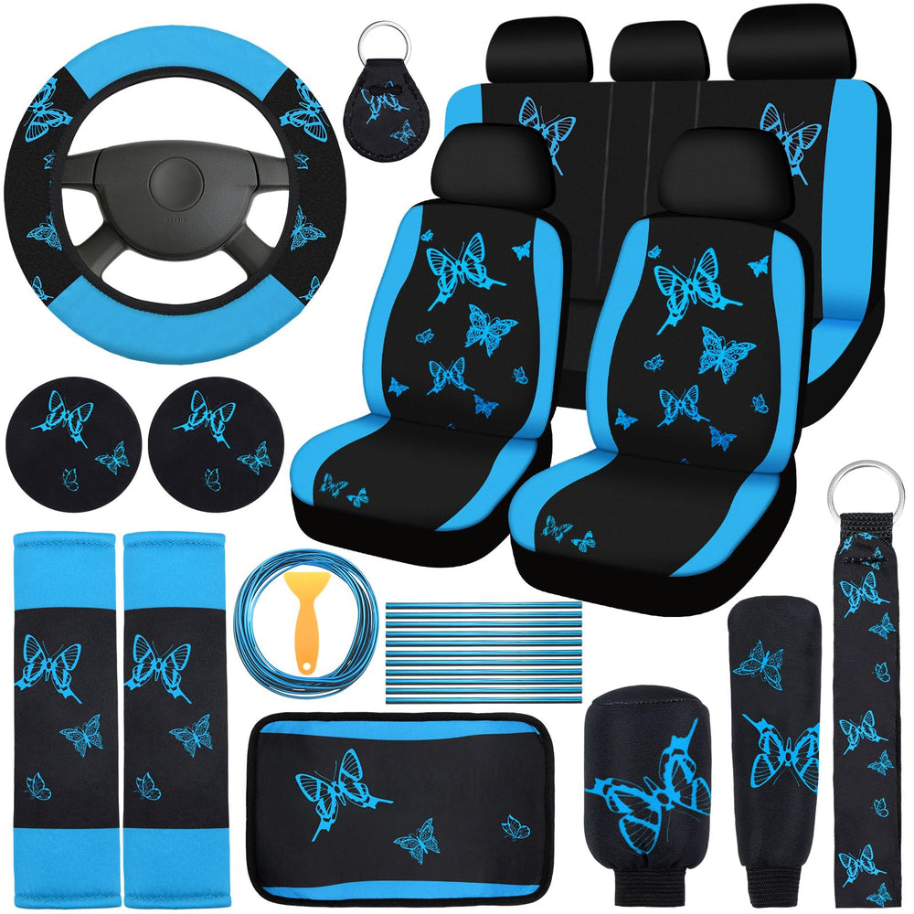 BBTO front seat full set showing coordinated butterfly design and cabin refresh benefit