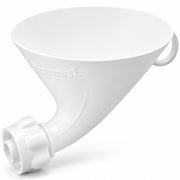 BBTO funnel front view showing wide mouth and clean design for faster fills