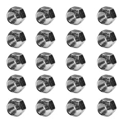 BCP Fasteners front view of 7/16-20 acorn lug nuts showing pack and finish for reliable replacements