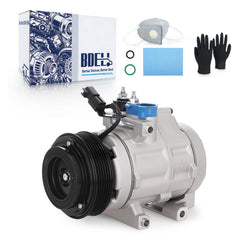 BDELI AC compressor front view showing mounting points and fitment benefits