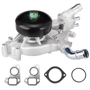 BDELI water pump front assembly showing mounting points and fit for Chevy/GMC trucks