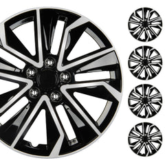 BDK front view of four 16-inch hubcaps showing uniform silver finish and curb appeal