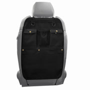 BEATUNEE front view of seat back organizer showing pockets and hooks for tidy storage
