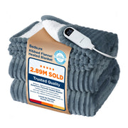 Bedsure ribbed electric blanket front view showing full-size coverage and cozy appeal