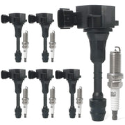BELKEBIR front packaging showing full 6-coil and spark plug kit, ready-to-install benefit