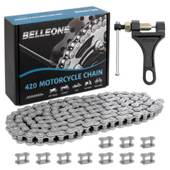 Belleone 420 chain front packaging showing complete kit and benefits