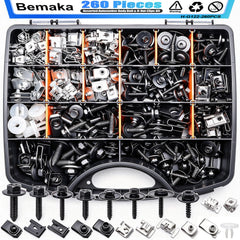 Bemaka front packaging case showing organized fastener assortment and easy transport