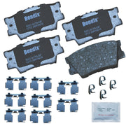 Bendix front packaging showing complete pad set and hardware for easy selection