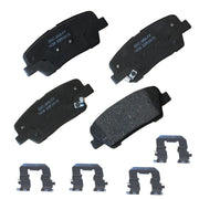 Bendix rear brake pads front packaging showing fitment information and benefits