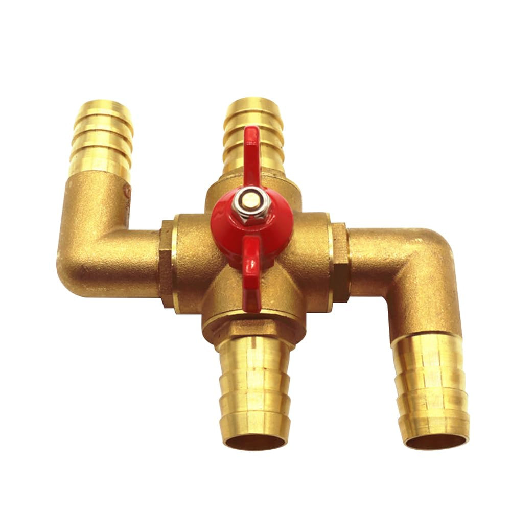 BesNPT front view of brass 4-way valve showing compact profile and control benefits