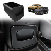 BestEvMod front view installed in Rivian, showing clean OEM fit and secure storage