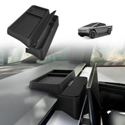 BestEvMod front view of dash organizer showing sleek fit and accessible tray